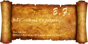 Böcskey Frigyes névjegykártya